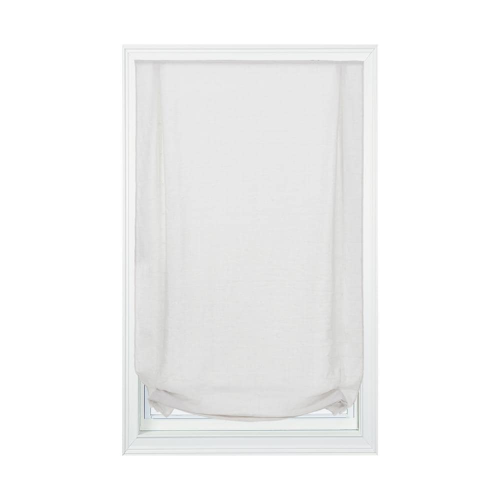  JCTUSA3564 35-in x 64-in White Light Filtering Cordless Roman shade Shade