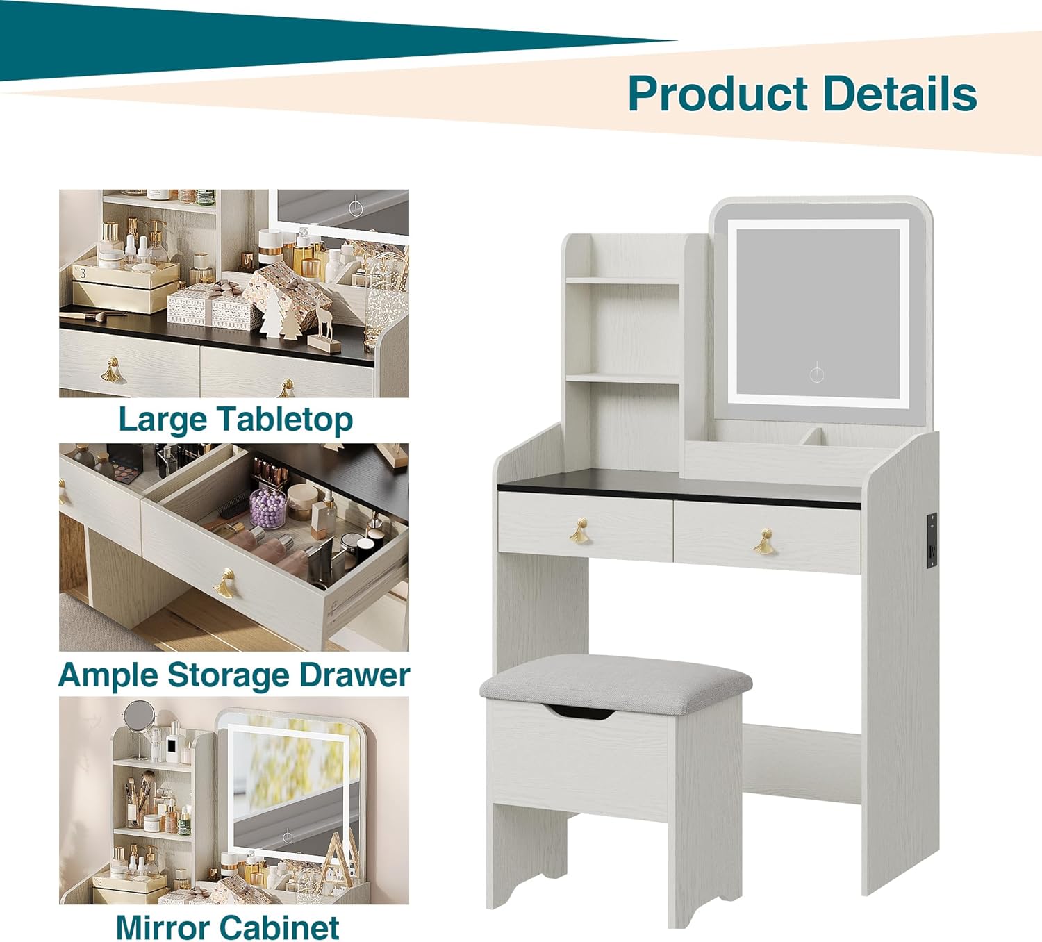 Qeetex DHZ-PHO-33N7VTWM Bedroom-Vanities - View #8