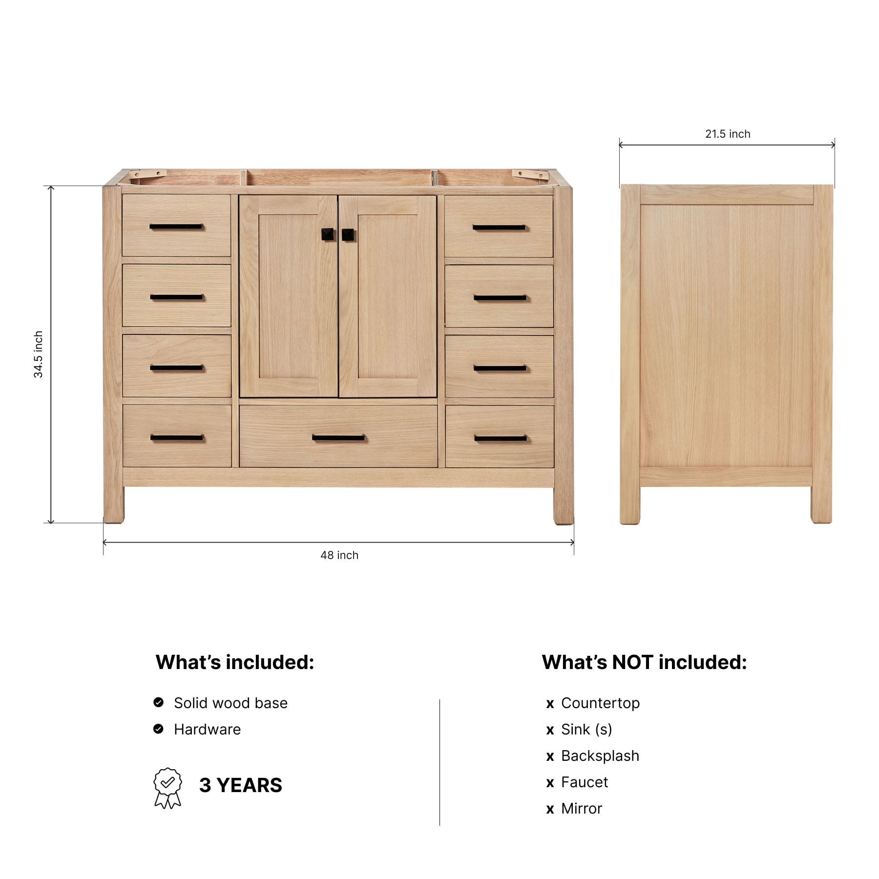 ARIEL A048S-BC-WOA vanities - View #3