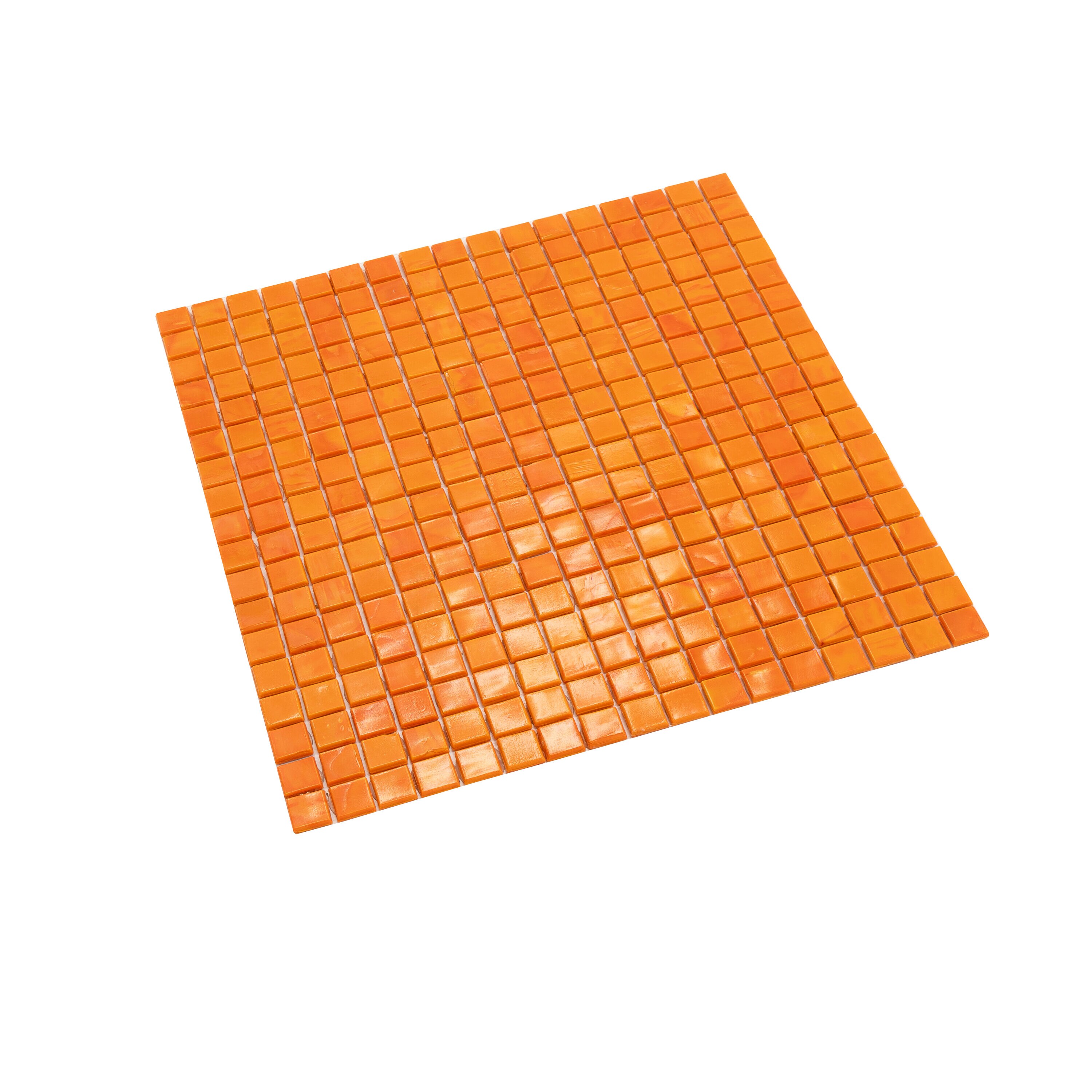Skosh 11.6" x 11.6" Glossy Orange Glass Mosaic Tile