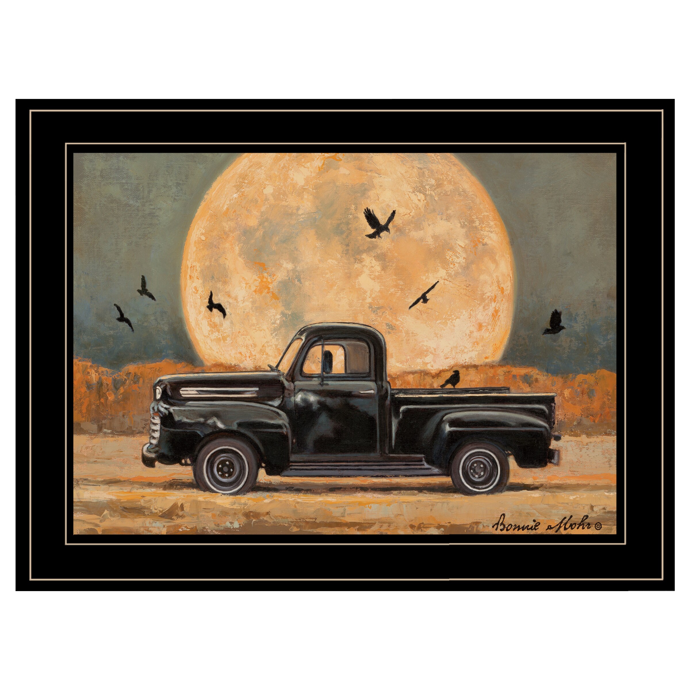 Trendy Decor 4U Harvest Moon Bonnie Mohr Black Wood Framed 15-in H x 19 ...