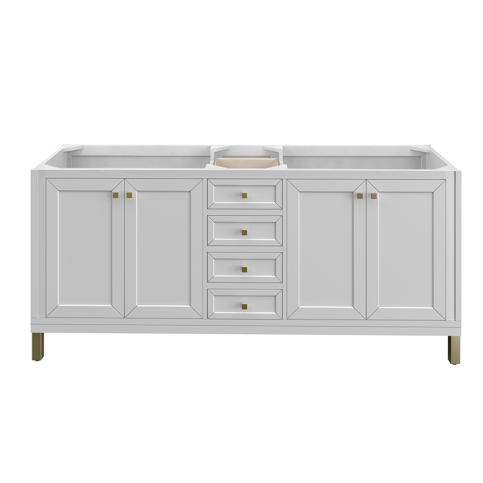 James Martin Vanities 305-V72-GW Chicago 72-in Glossy White Bathroom Vanity Base Cabinet without Top