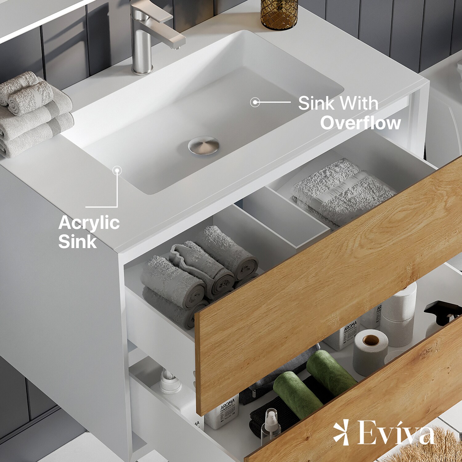 Eviva EVVN777-36OAK-WH Bath-Vanity-Combo - View #4