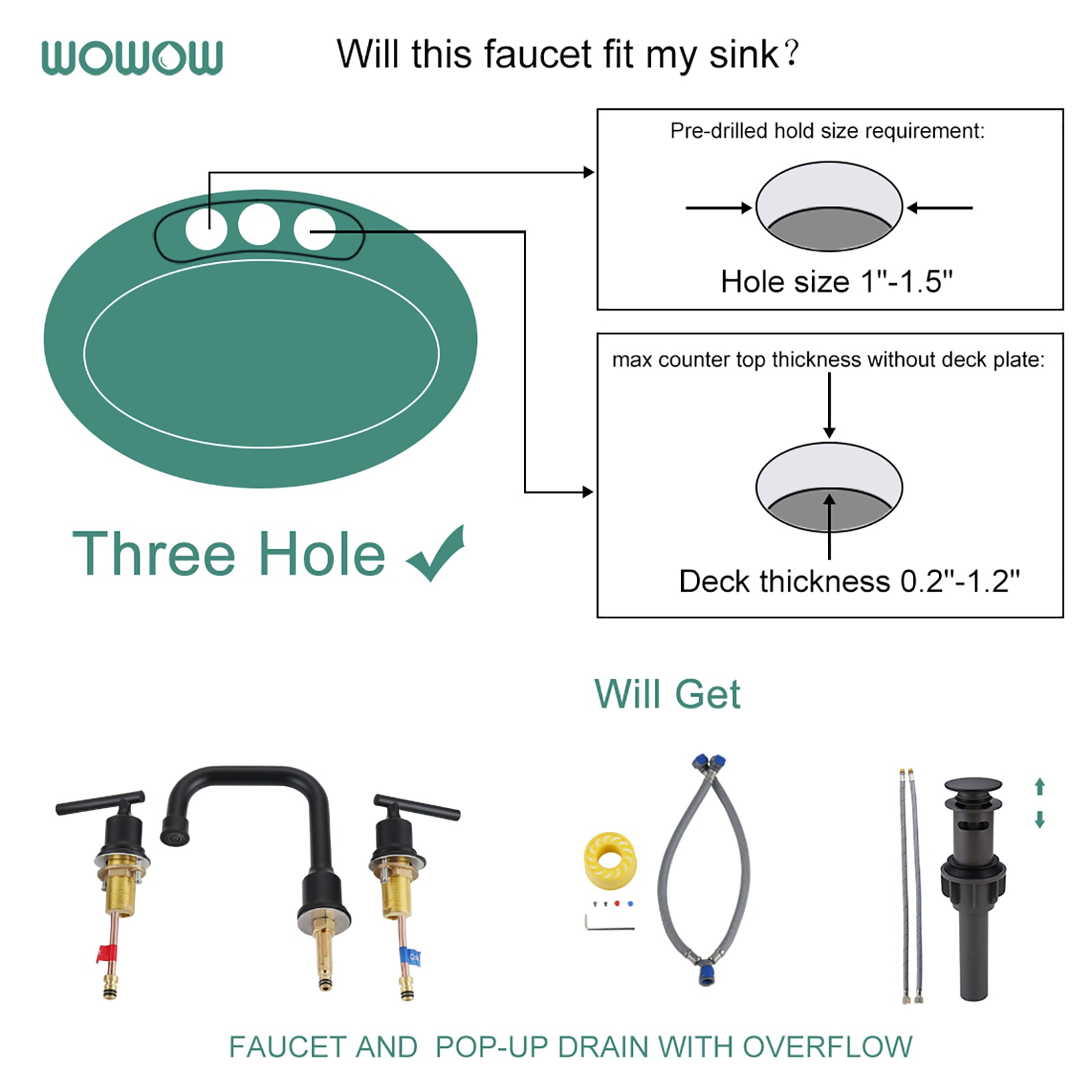 WOWOW 2320300B-LW Lavatory-Faucets - View #4