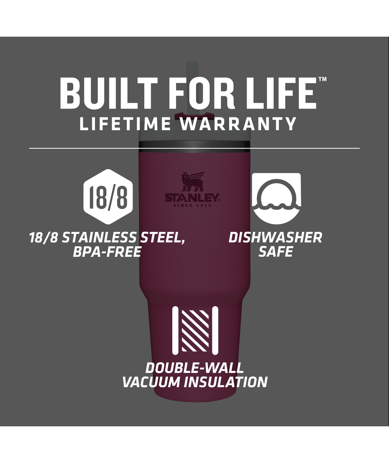 Stanley The Quencher H2.0 FlowState 30 oz Double-wall Vacuum Rose Quartz  BPA Free Insulated Tumbler - Ace Hardware