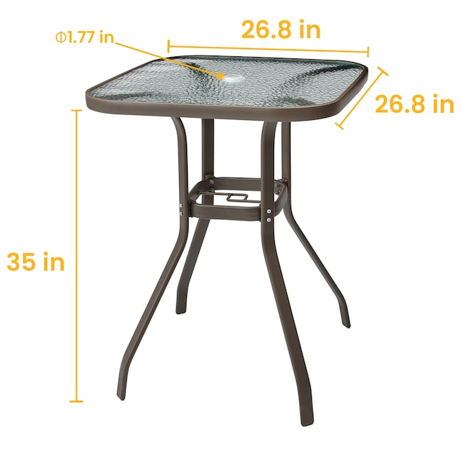 Crestlive Products Patio bar table Square Outdoor Bar Height Table 26. ...