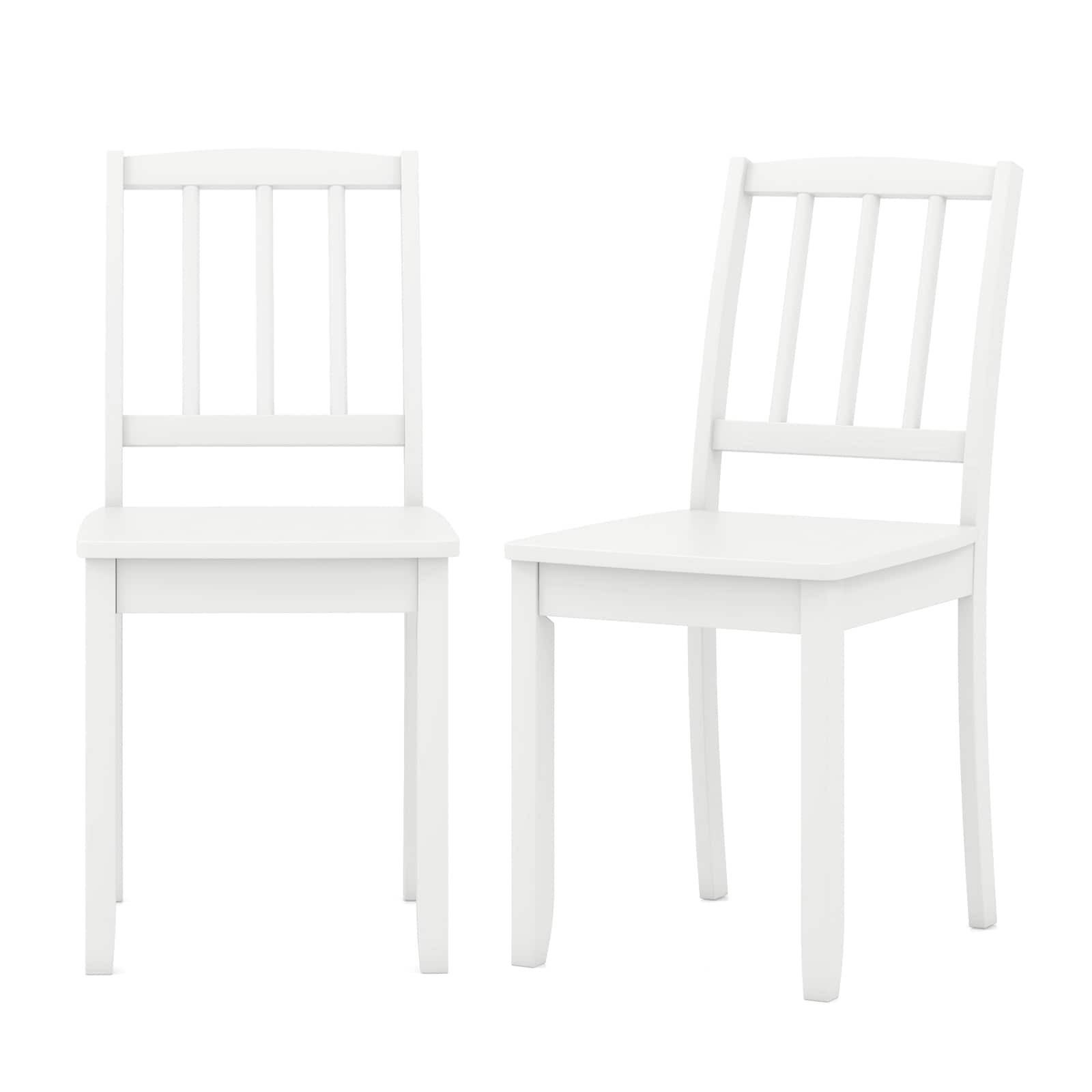 Slickblue D-CO-HW14911VJ Set of 2 Brown/Black/White Ladder Back Wooden Dining Chairs with Wide Seat for Kitchen or Dining Room (Wood Frame)