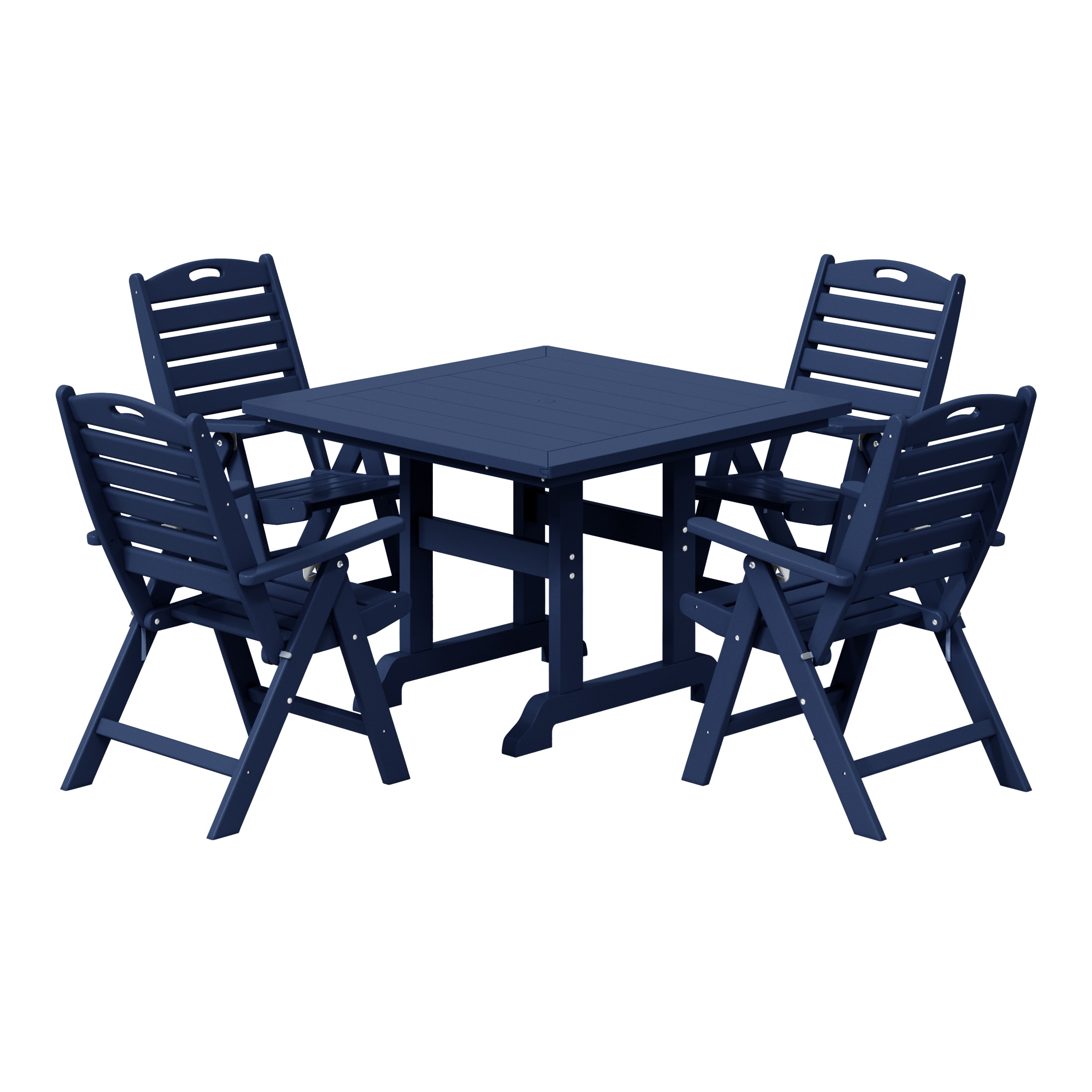 Westin Furniture Laguna 5 -Piece Navy Blue Patio Dining Set Plastic ...
