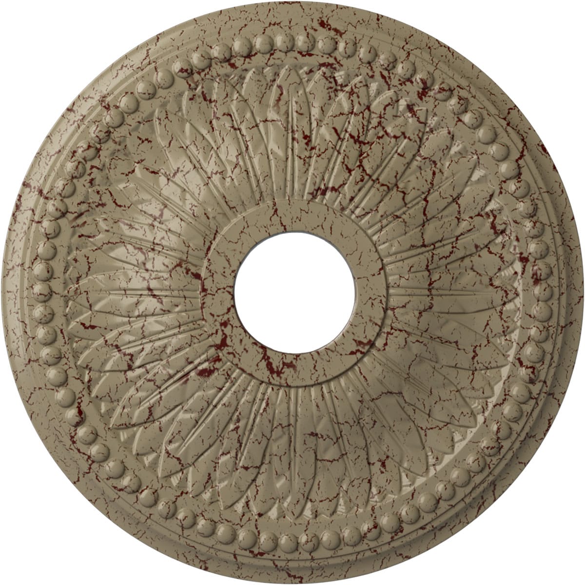 Ekena Millwork CM18BIGDC Bailey 18-in W x 18-in L Painted Gobi Desert Crackle Polyurethane Whole Ceiling Medallion