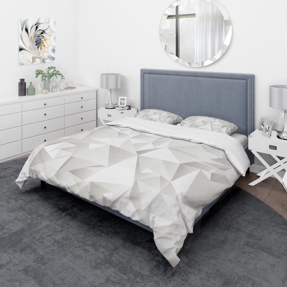 Designart BED18588-K 3 -Piece White King Duvet cover Set
