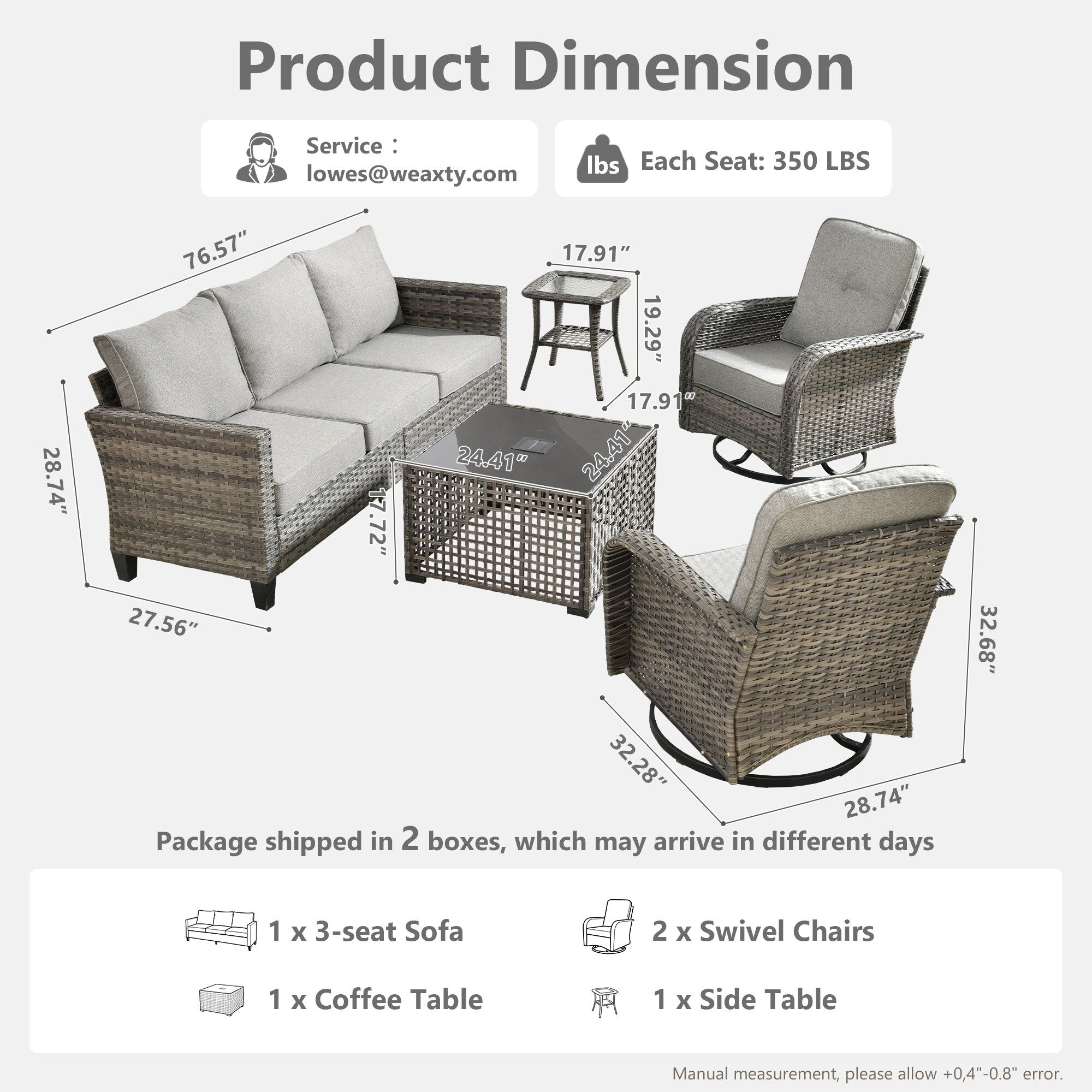 weaxty HMBYZGNCNGRS200S51 Patio-Conversation-Sets - View #7
