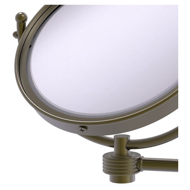 Allied Brass 8-in x 10-in Antique Gold Double-sided 5X Magnifying Wall-mounted  Vanity Mirror in the Makeup Mirrors department at