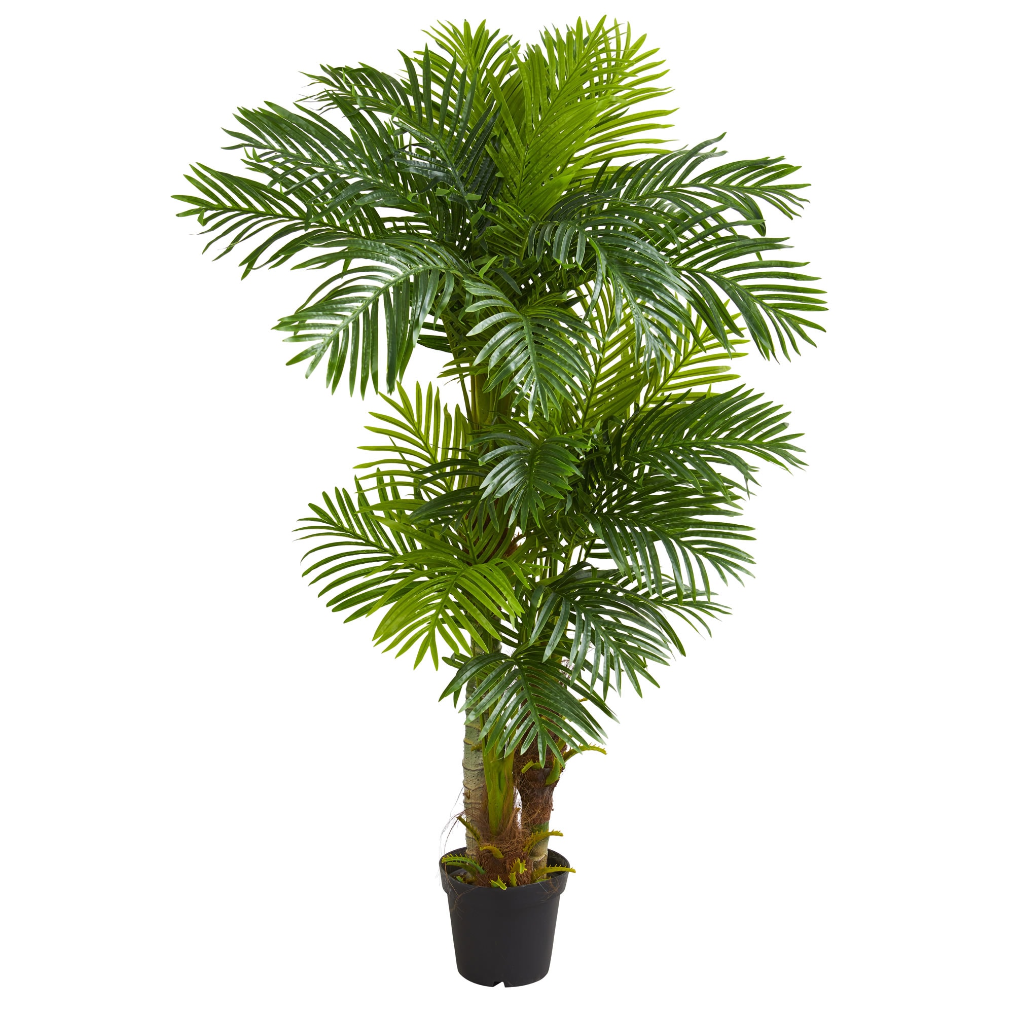 Nearly Natural 72-in Green Indoor Artificial Palm Artificial Plant in ...