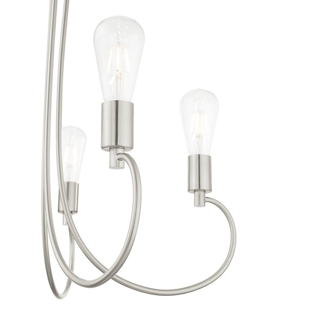 Elegant Brushed Nickel 5-Light Chandelier with Crystal Accents