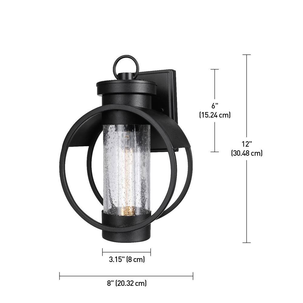 Globe Electric Balvin 1-Light 9-in Black Outdoor Wall Light at Lowes.com