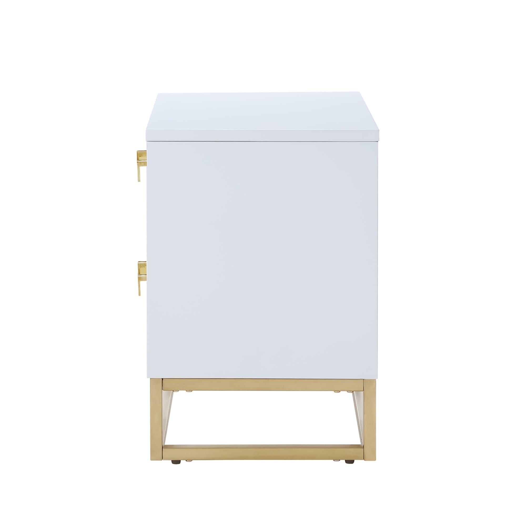 Nicole Miller Millani 14-in W x 24-in H White/Gold Wood Veneer Modern ...