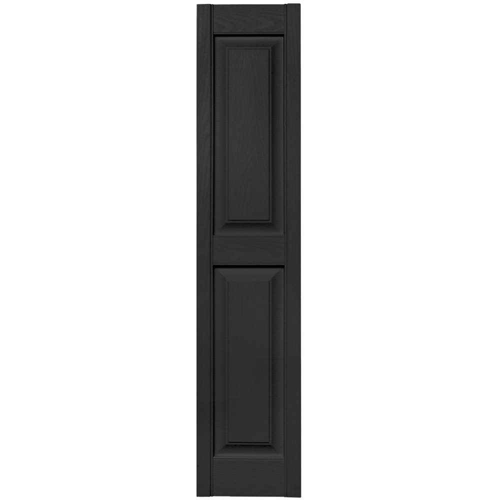 Vantage V4711255002 12-in W x 55.125-in H Black Raised panel Exterior Shutters ( 1 -Pack )