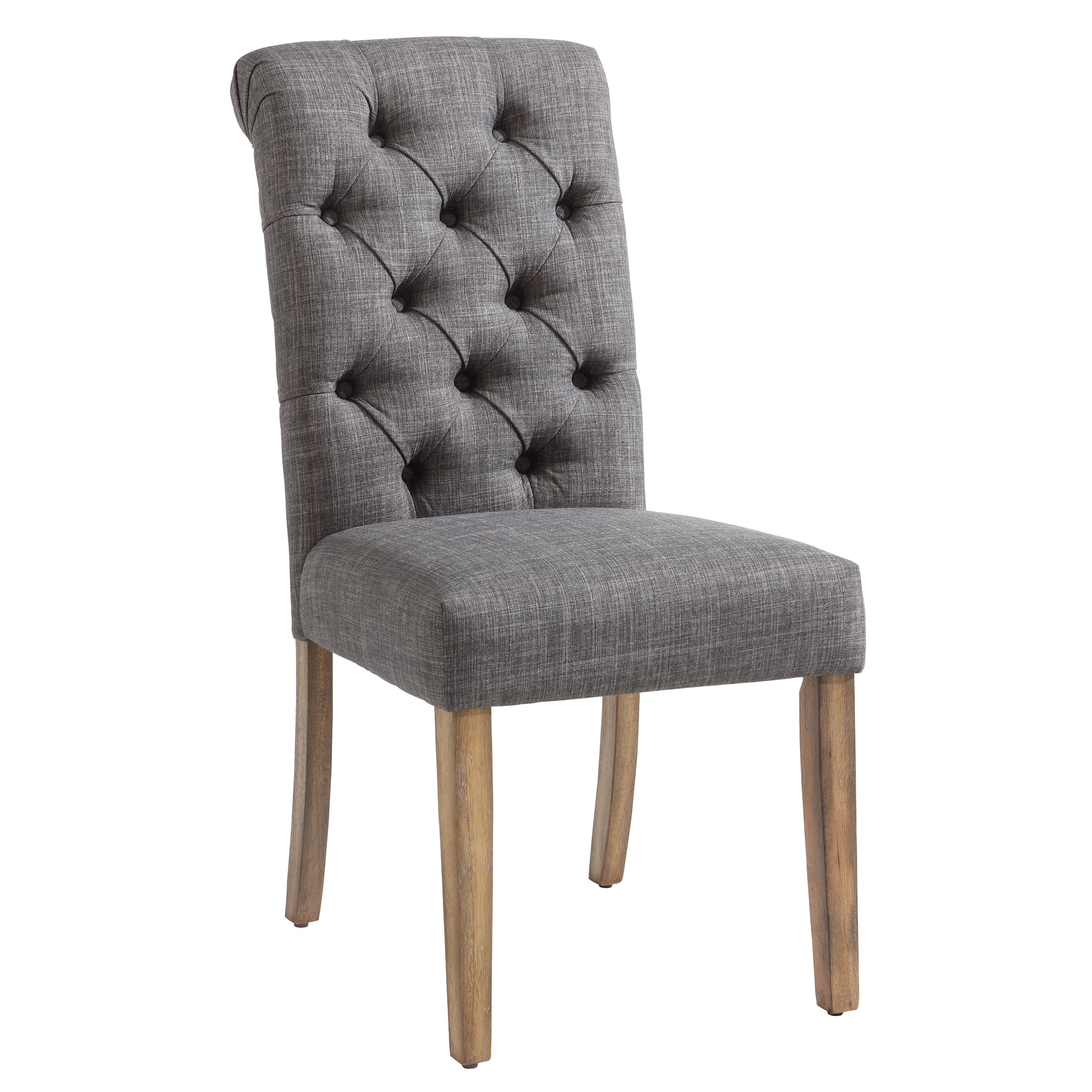 Worldwide Homefurnishings 202-968GY Set of 2 Polyester/Polyester Blend Upholstered Side Chair (Wood Frame)