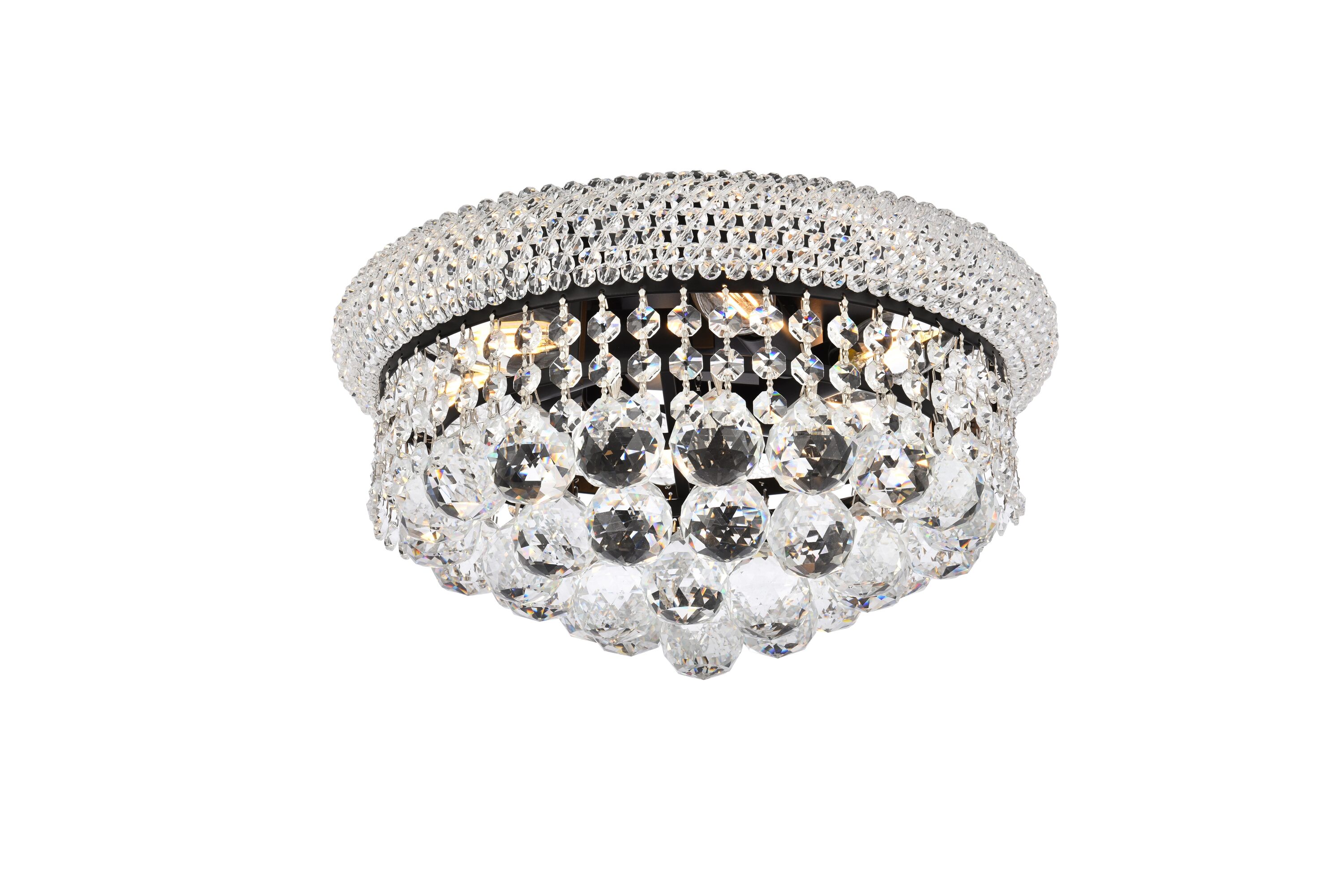 Primo Black and Clear Crystal LED Flush Mount Light
