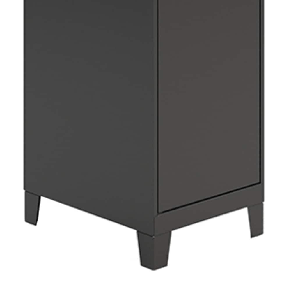 Black 42.5" High Metal Storage Locker Cabinet with 3 Shelves
