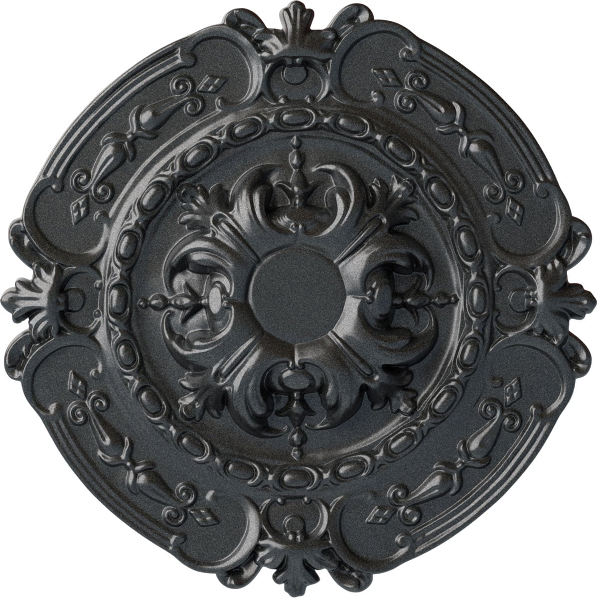 Ekena Millwork CM17SOPES Southampton 16.375-in W x 16.375-in L Painted Pewter Polyurethane Whole Ceiling Medallion