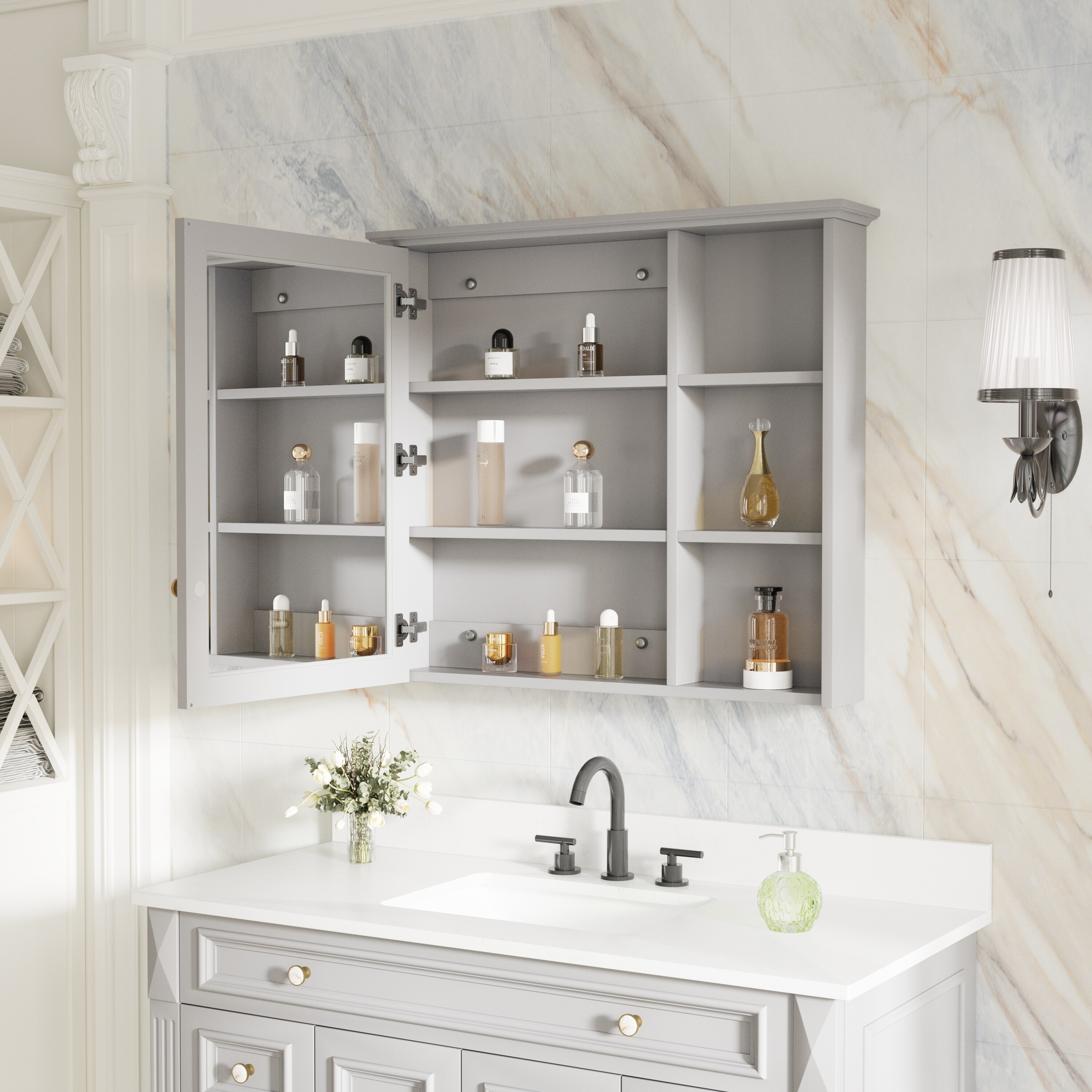 Forclover MF03ZC-WD34TG Bathroom-Medicine-Cabinets - View #7
