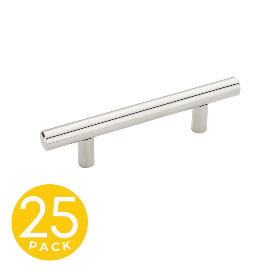 Sapphire SP-HW3-CP-M-25 T-Bar Style 3-in , 76mm Center to Center Polished Chrome Rectangular Bar Drawer Pull 25 -Pack
