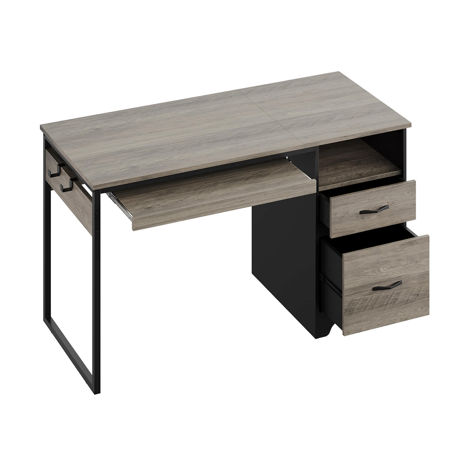 Bestier LOW-H104612N-GRW 48.03-in W 2-Drawer Gray Computer Desk