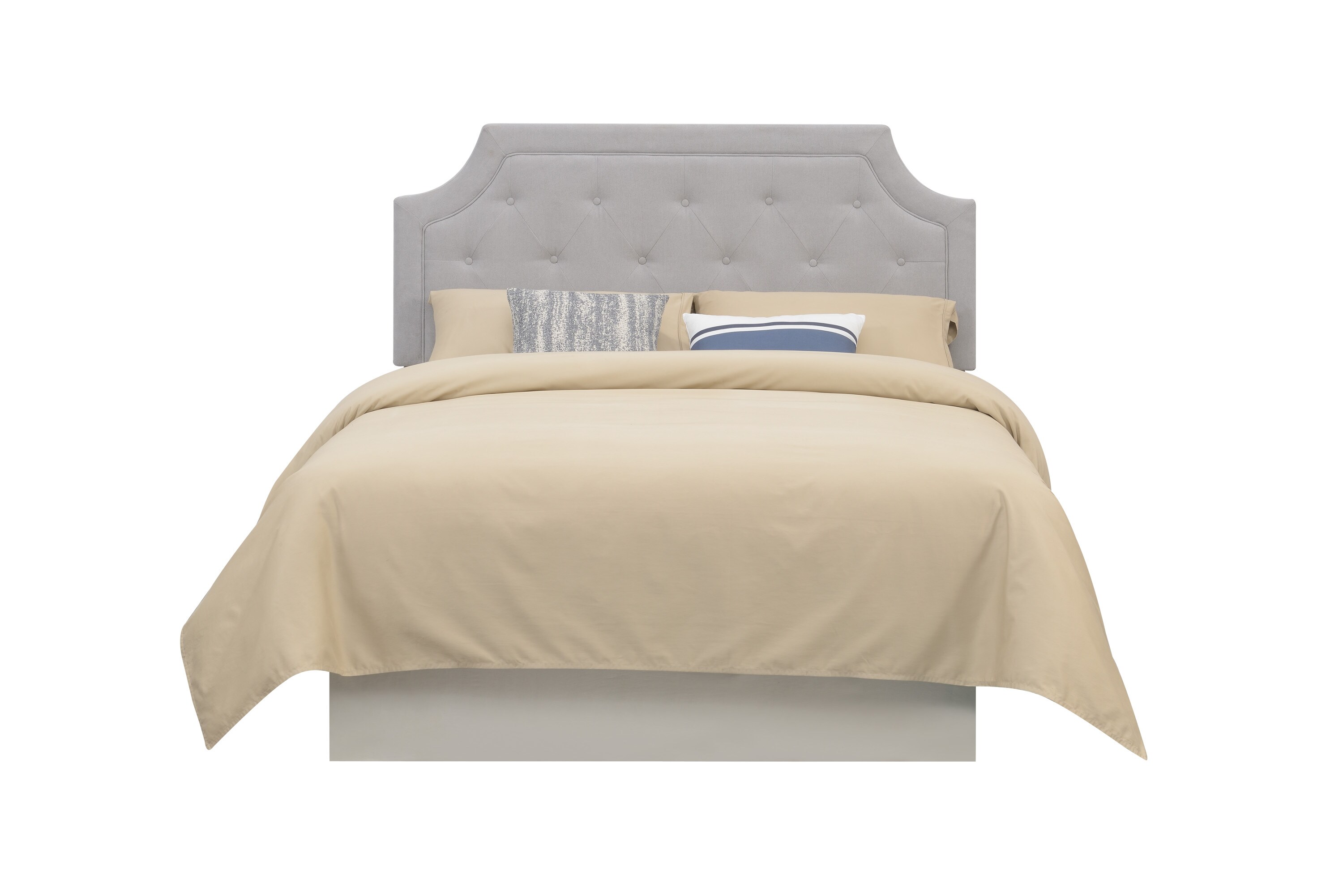 Steve Silver Gray Full/Queen Velvet Upholstered Headboard in the