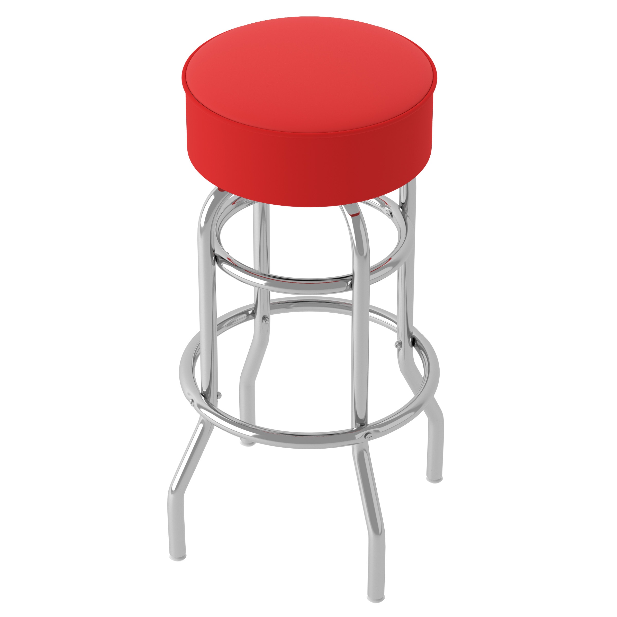 Trademark Gameroom Bar Stools Red 5 in H Bar height Upholstered Swivel Metal Backless Bar Stool in the Bar Stools department at Lowes