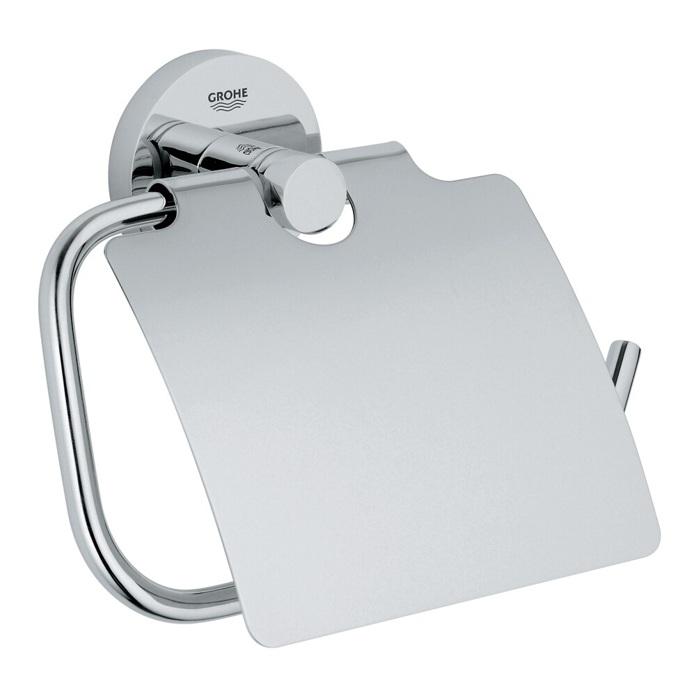 GROHE 40367001 Essentials Starlight Chrome Wall Mount Single Post Toilet Paper Holder