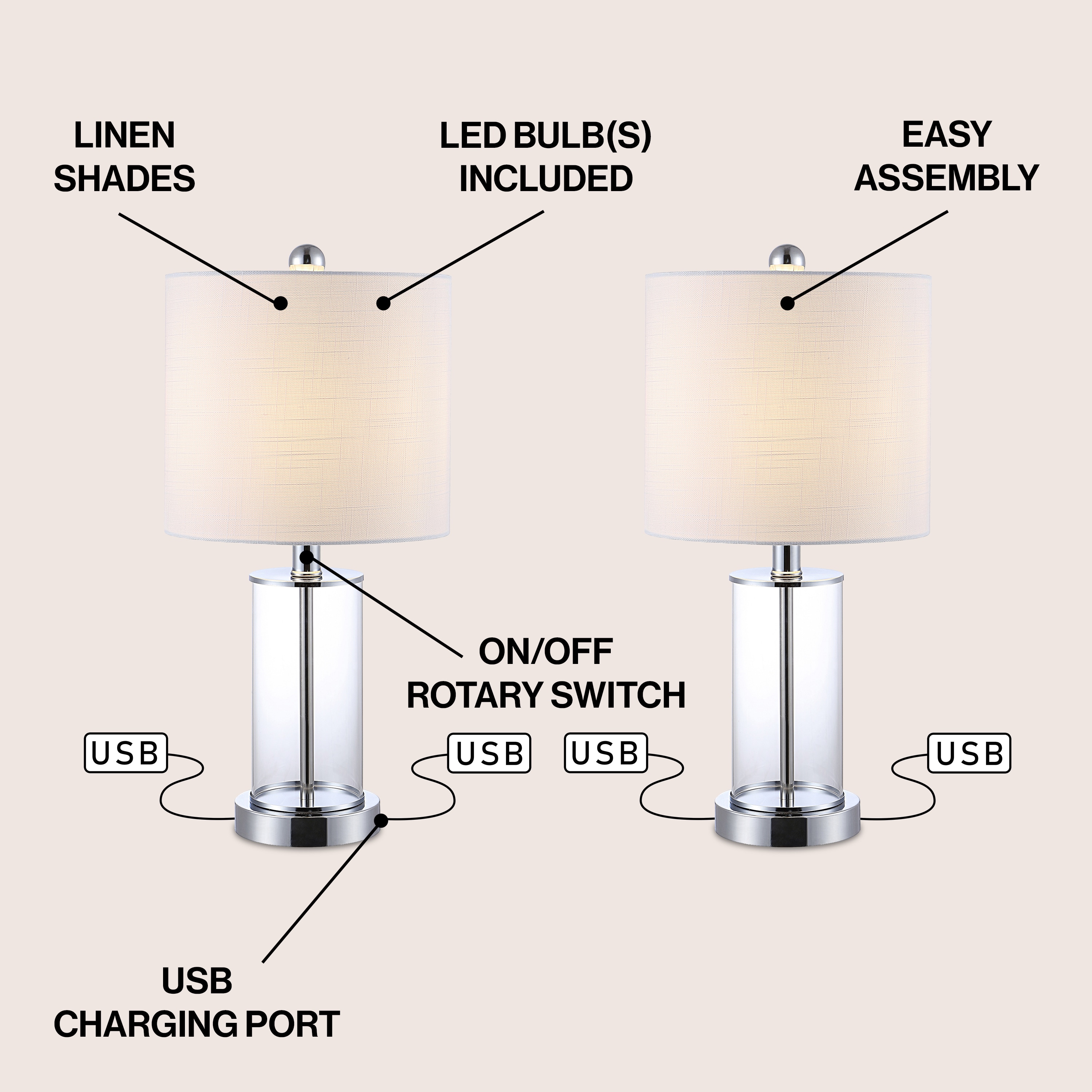 JONATHAN  Y JYL8500C-SET2 Table-Lamps - View #3