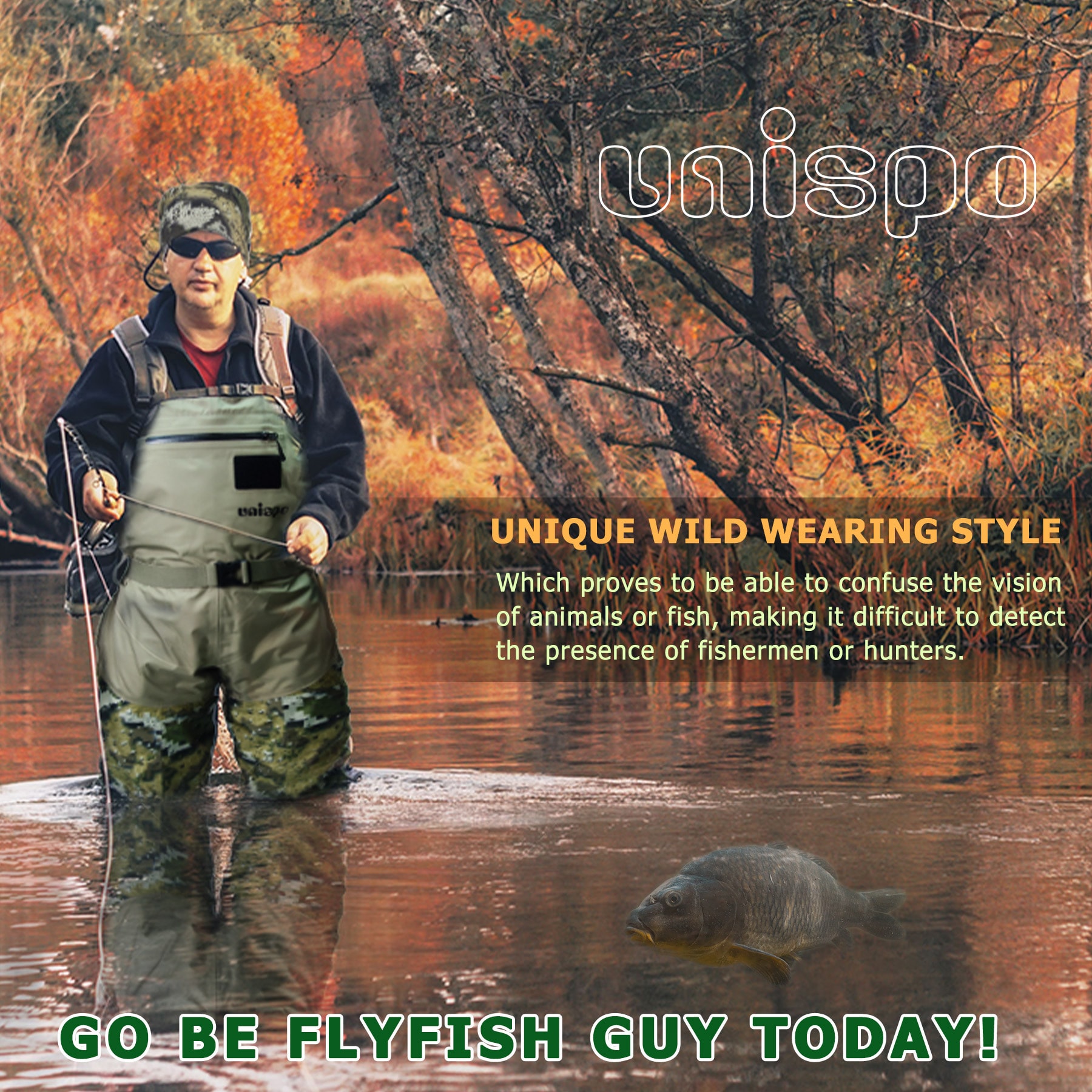UNISPO Fly Fishing Waders-size S Unisex Adult Small Fishing Jacket