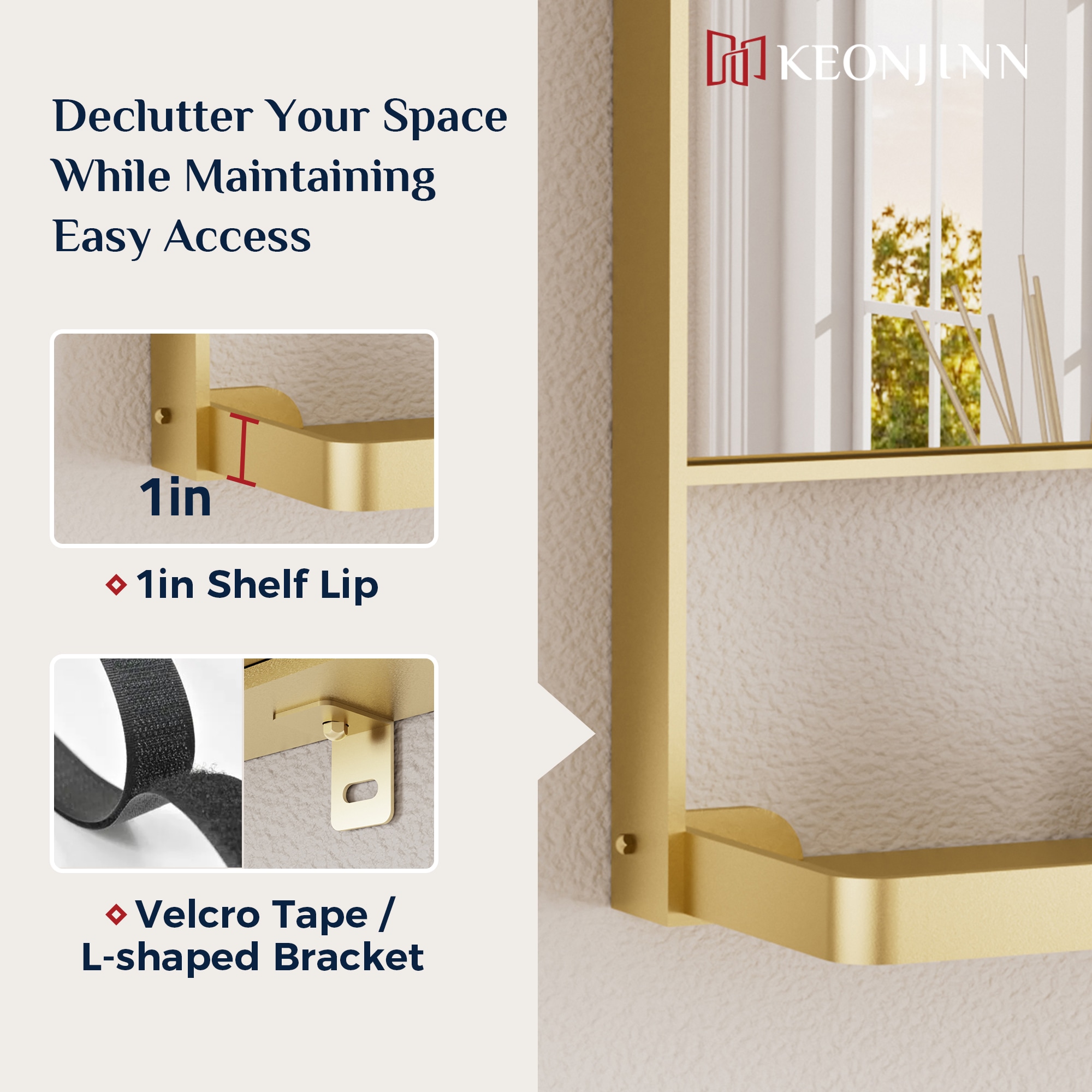 Keonjinn LW-JZ-ZWJJ-6181-GD Decor-Mirrors - View #4