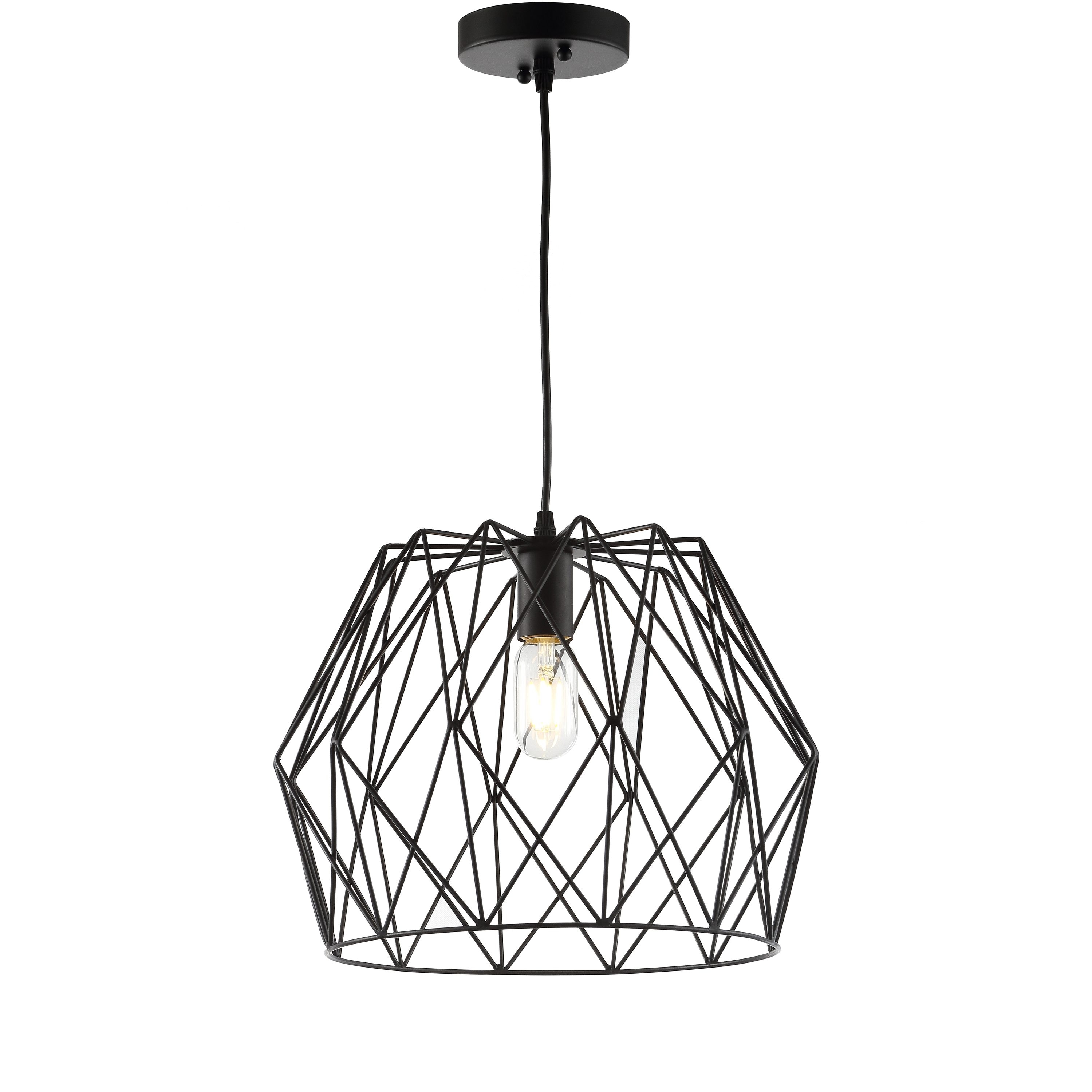 Safavieh Electra Black Modern/Contemporary Dome Medium Hanging Pendant ...