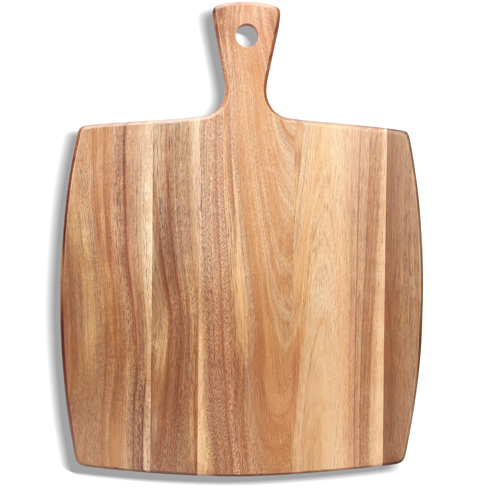 Anqtovp  Large Acacia Wood Cutting Board with Handle 17 x 13 Inch Thick Butcher Block Charcuterie Board for Meat Bread Cheese Kitchen Decor Food