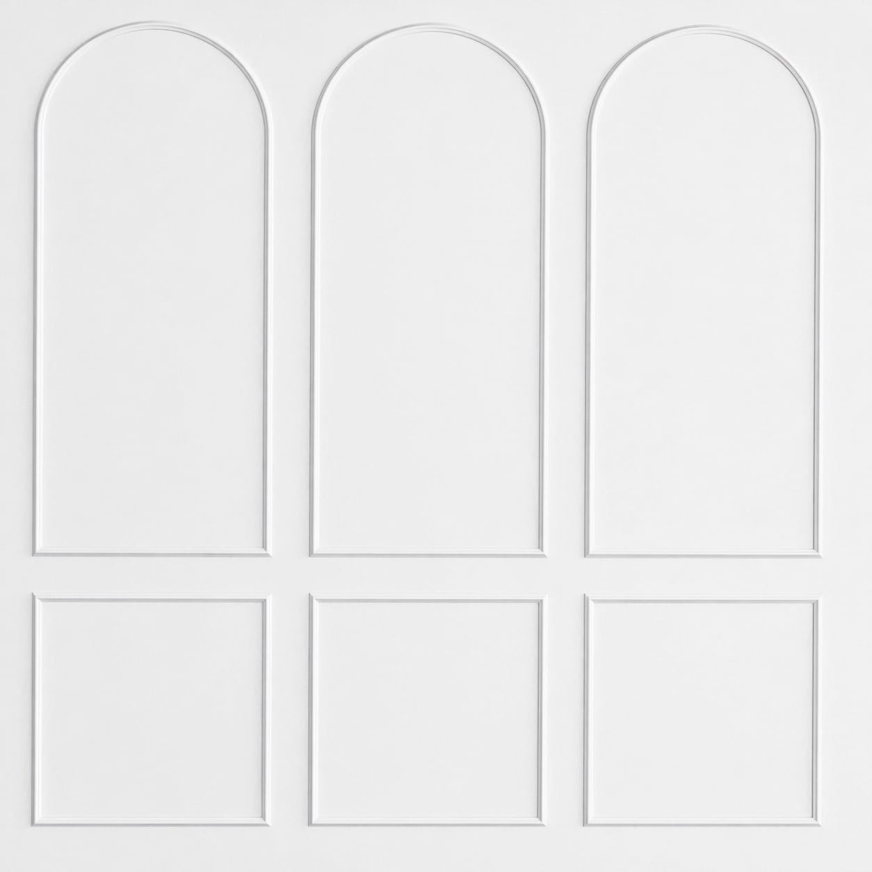 Aoibox  3 Set Peel and Stick Arch Wall Molding Kit Pre Cut Wainscoting Panel Decor with Half Round Design 54 x