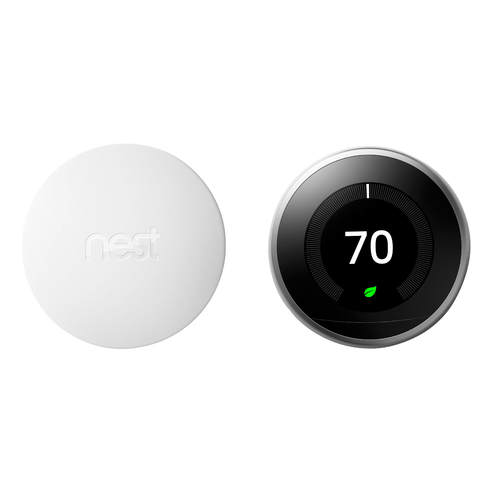 Google Google Nest Learning Thermostat 3rd Gen in Stainless Steel and Google Nest Temperature Sensor Bundle