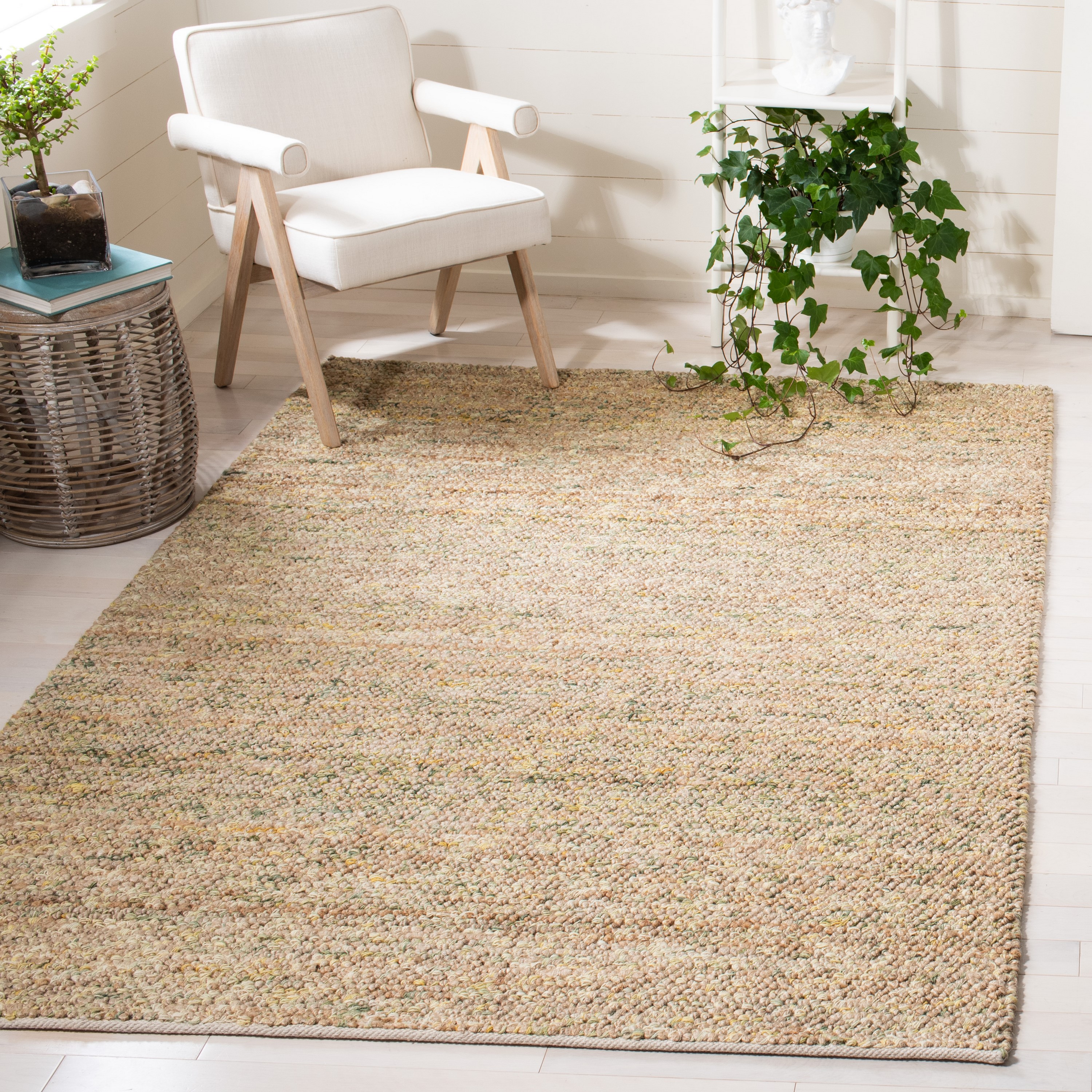 Safavieh BOH901Y-3 Bohemian Maricica 3 x 5 (ft) Jute Natural/Green Rectangular Indoor Distressed/Overdyed Farmhouse/Cottage Throw rug
