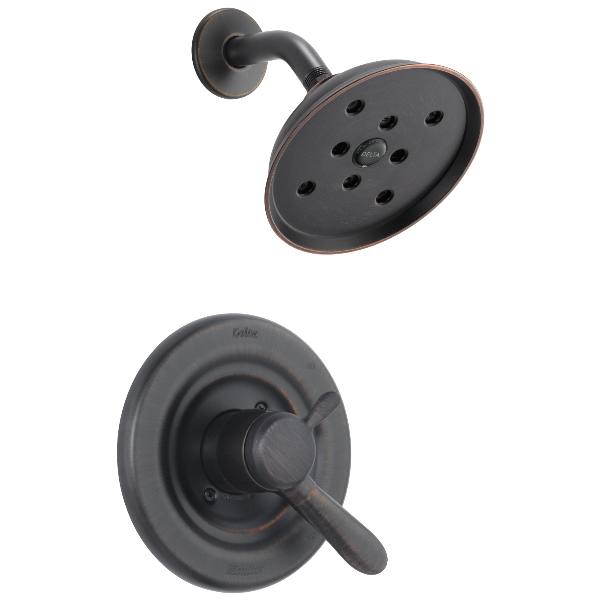 Delta T17238-RBH2O Lahara Venetian Bronze 2-handle Single function 6.4000-Inches Round Shower Faucet