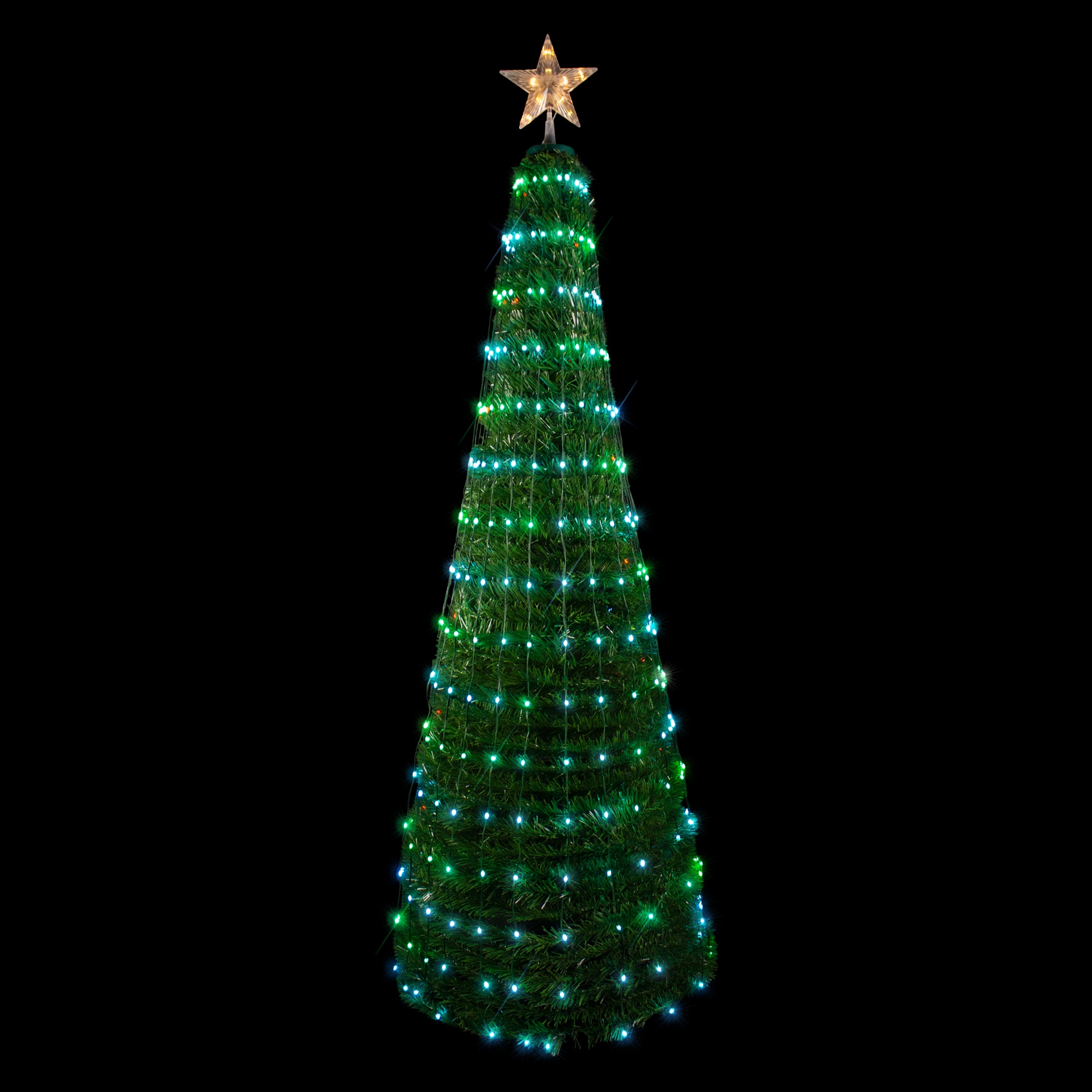 Northlight 72-in Tree Free Standing Decoration with White LED Lights ...