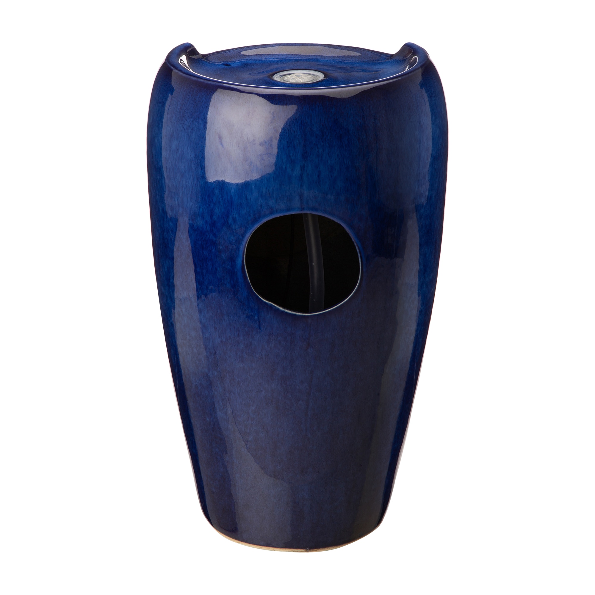 Glitzhome GH2007300004 20.5-in H Ceramic Outdoor Fountain Statue Pump Included