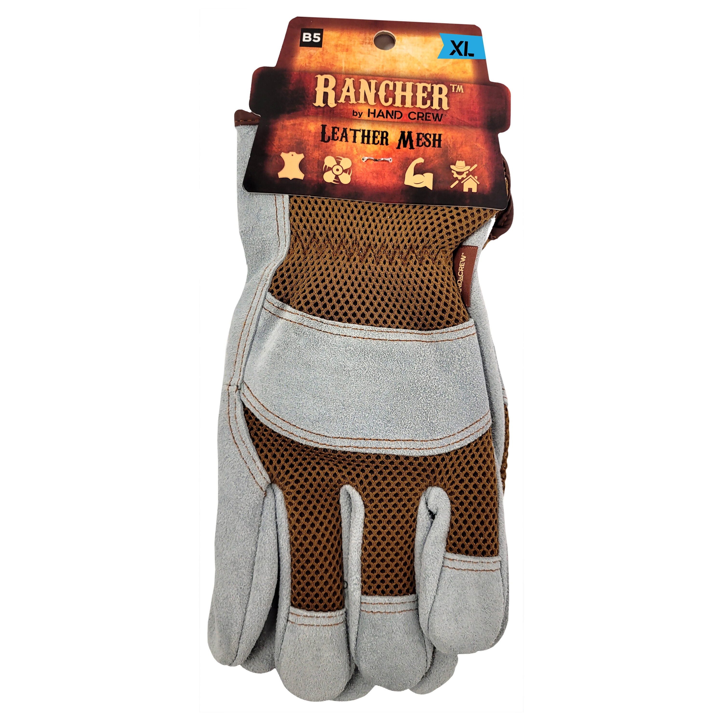HandCrew USHG-2020XL X-large Gray Leather 1 -Pairs