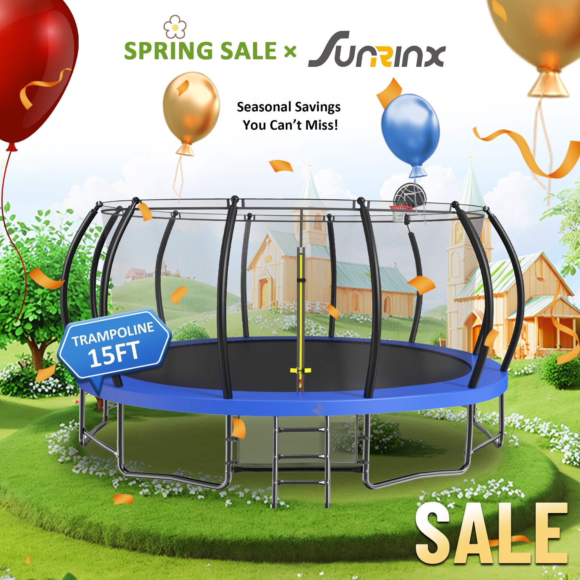 Sunrinx MG8-TP-5 15-ft Round Backyard in Blue