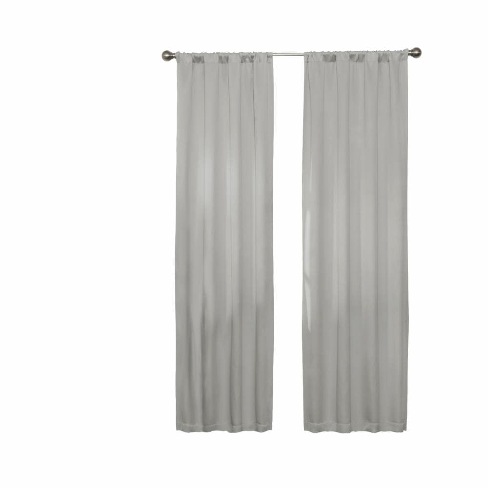 Eclipse 63-in Grey Polyester Blackout Rod Pocket Single Curtain Panel ...