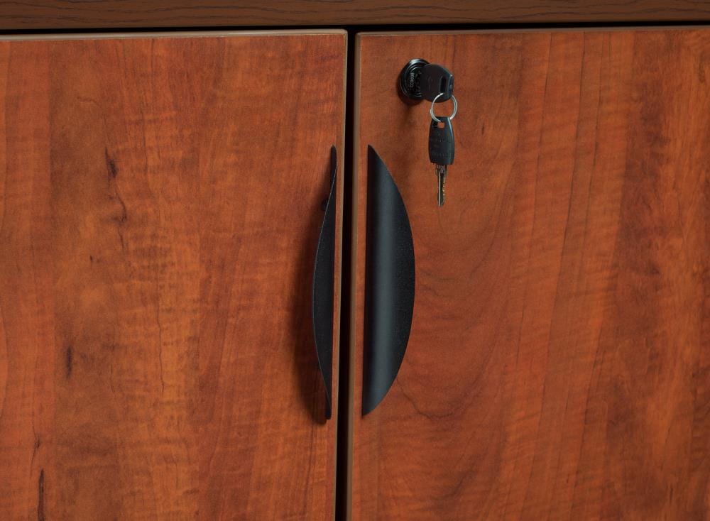 Cherry Melamine Laminate 72" Ergonomic Storage Cabinet with Locks