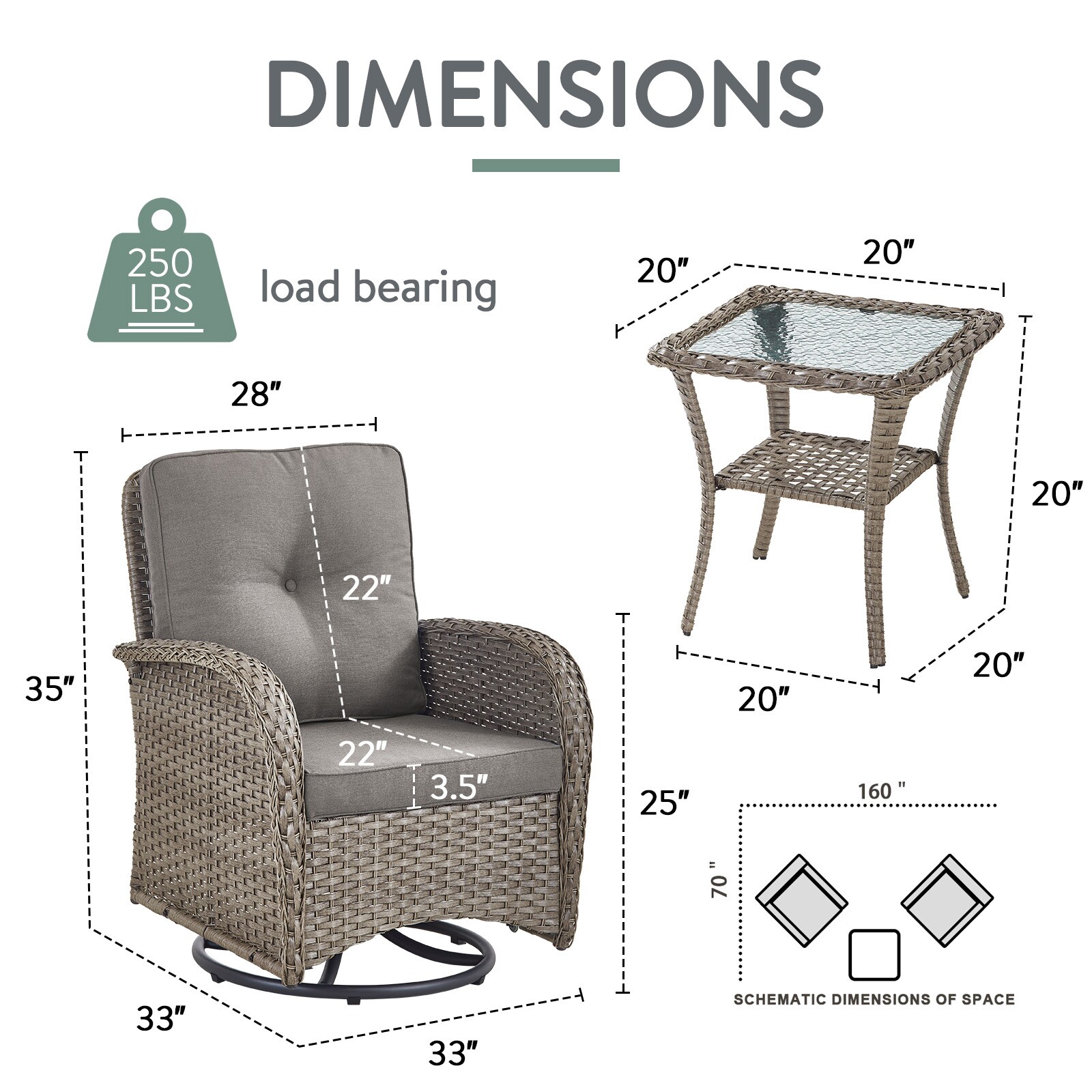 Jeehope PAGY206012G50-3 Patio-Conversation-Sets - View #11