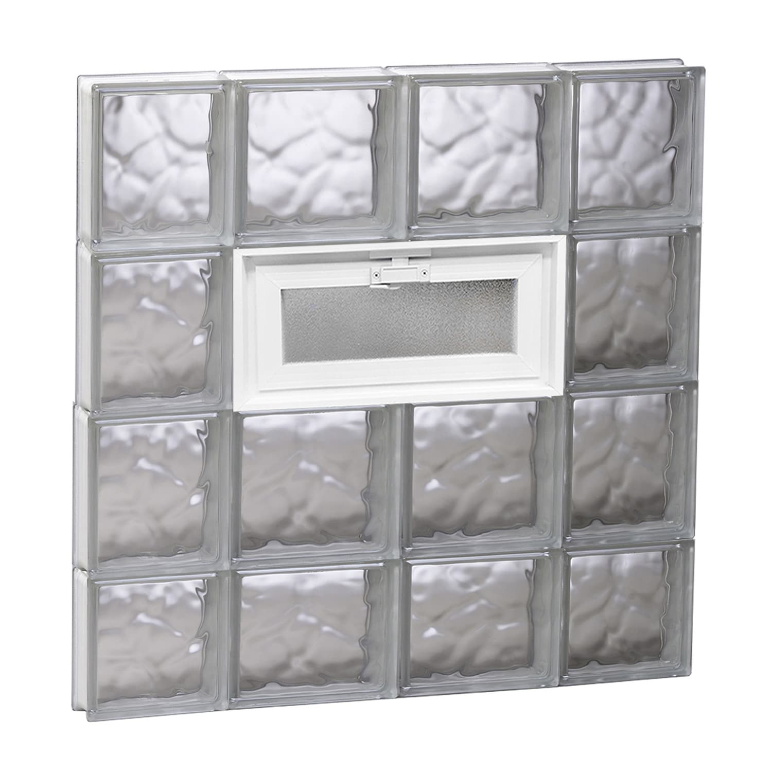 REDI2SET V2830DC Wavy Glass 27-in x 29-in Frameless Replacement Vented Glass Block Window