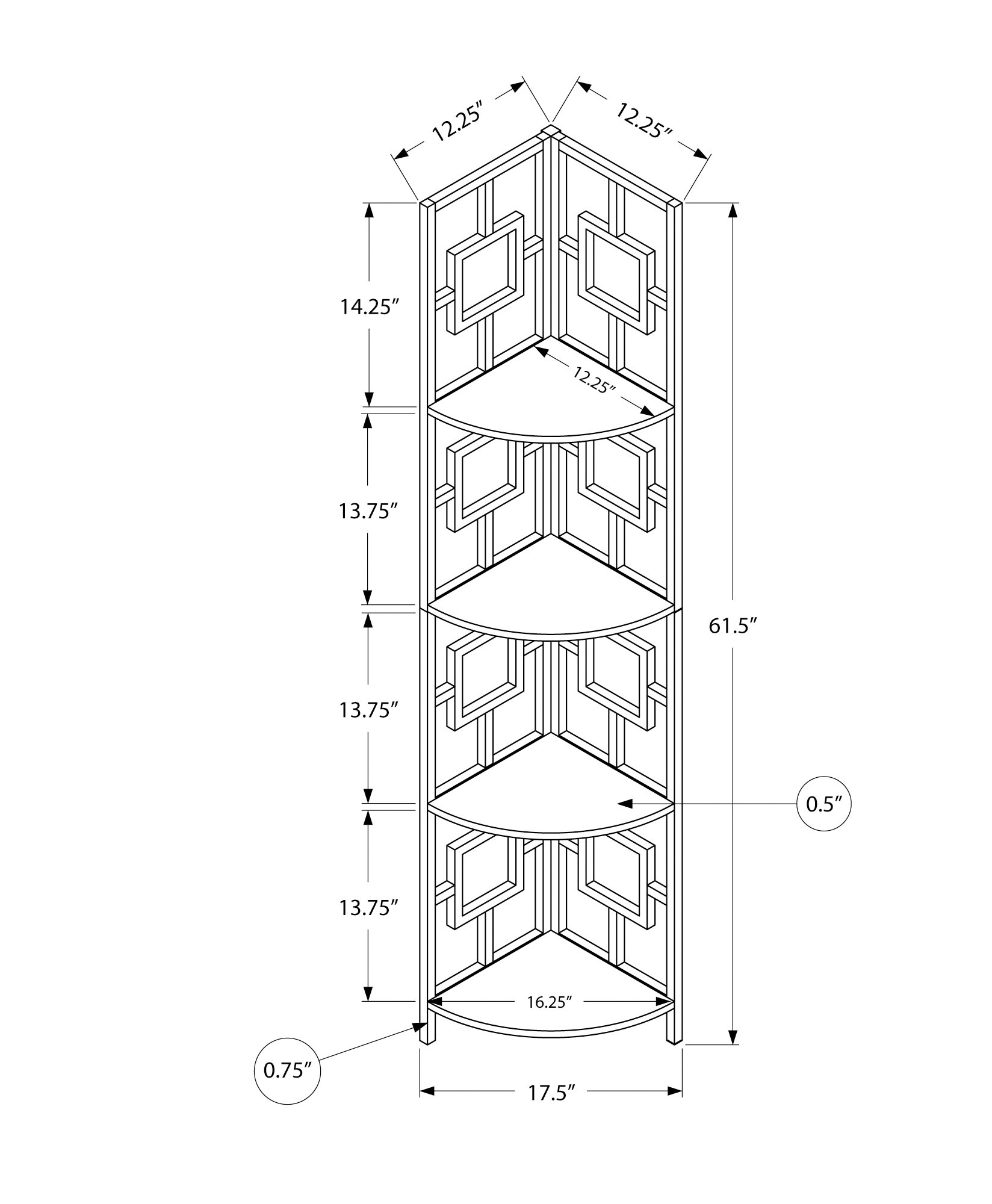 Monarch Specialties I 3613 bookcases - View #4