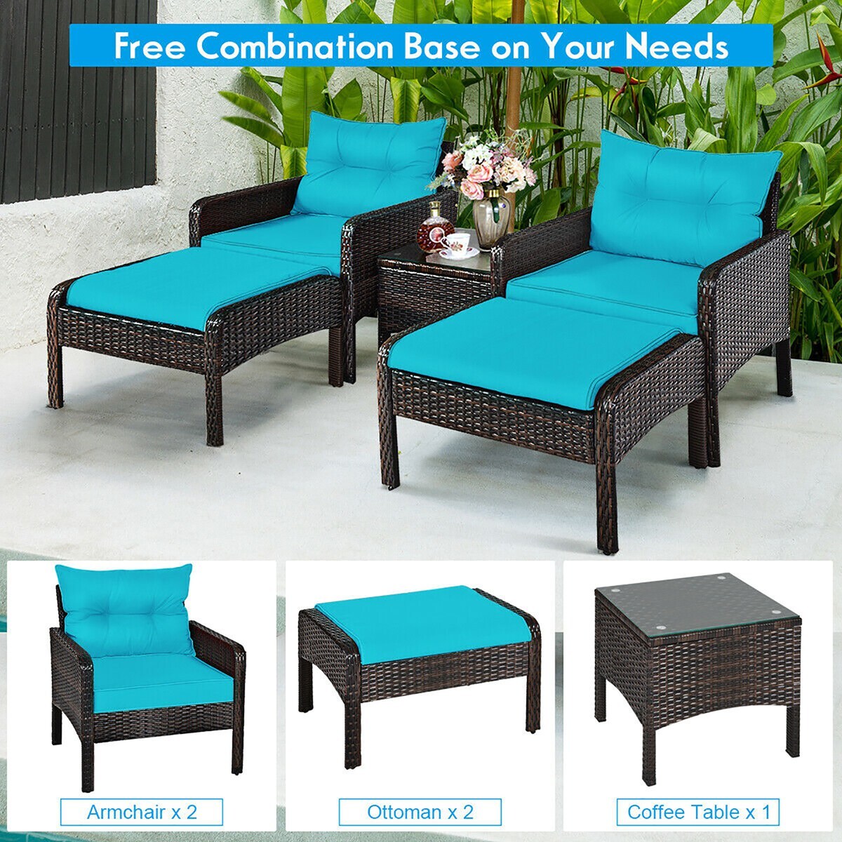 Costway HW63771TU Patio-Conversation-Sets - View #4
